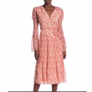 Diane Von Furstenberg Wrap Midi Dress, LARGE